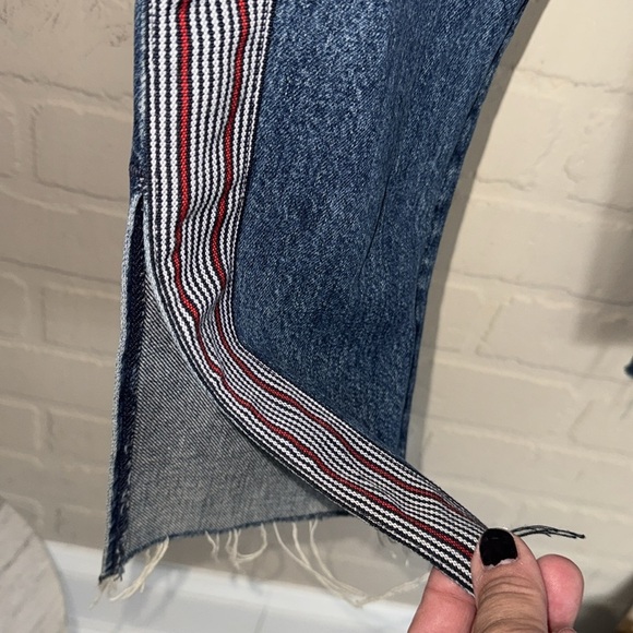 Hudson jeans luxe crop Riley relaxed straight NEW 25 slit at hem striped detail - Picture 4 of 10